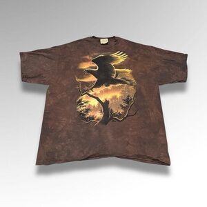 Vintage 1999 The Mountain Joseph Hautman Eagle Brown Tie Dye Tee 🦅